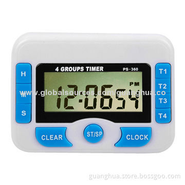 Timer with 4 Groups Time and Large LCD Screen, Easy to Operate
